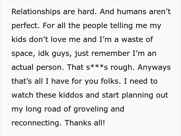 Text image showing a personal message about relationships, resilience, and self-worth in a heartfelt tone.