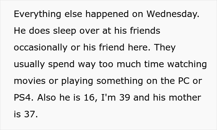 Text excerpt discussing a teen son spending time with friends, relevant to dad stands by gay son support.