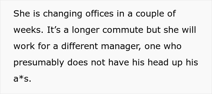 Text excerpt about office changes and manager, related to Emokoyee not showing up and receiving formal reprimand.