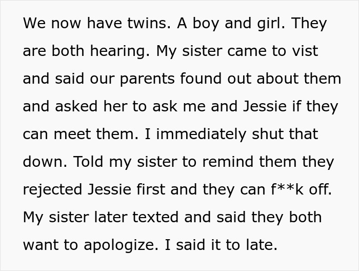 Man defends his wife and cuts off his parents, confused when she suggests reconnecting after apology offer.