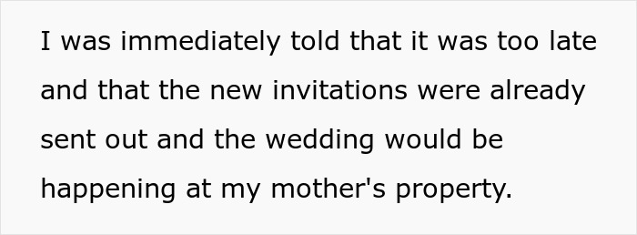 Text excerpt about man refusing to let daughter get married in his yard, leading to family conflict.