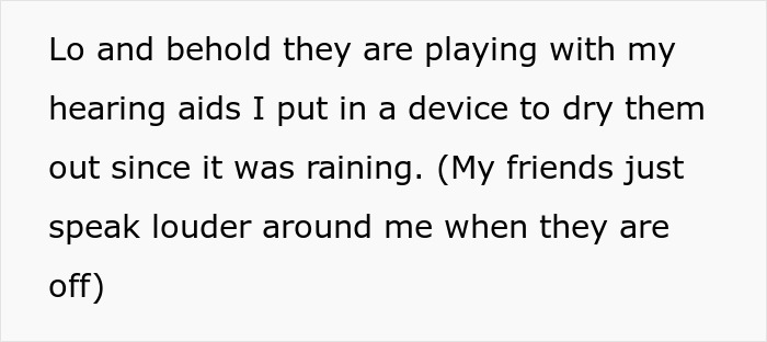 Friend&rsquo;s neurodivergent buddy playing with hearing aids, leading to host kicking them out after the incident.