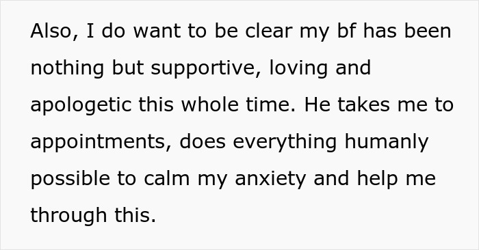 Text excerpt about a woman describing her supportive and loving boyfriend while facing cancer related to HPV.