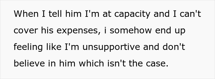 Alt text: Woman feels financially trapped supporting jobless fianc&eacute; who is living off her to build a business.