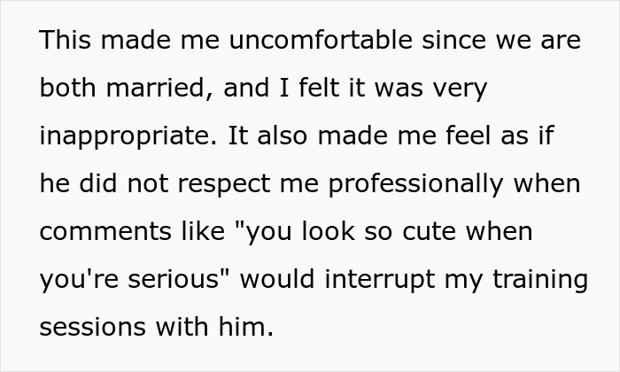 Woman Escalates Situation To Boss After New Guy Flirts And Keeps Calling Her His Work Wife