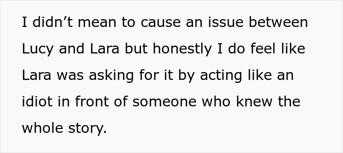 Text quote on a white background discussing feelings about an issue involving a woman and her dad&rsquo;s affair baby.