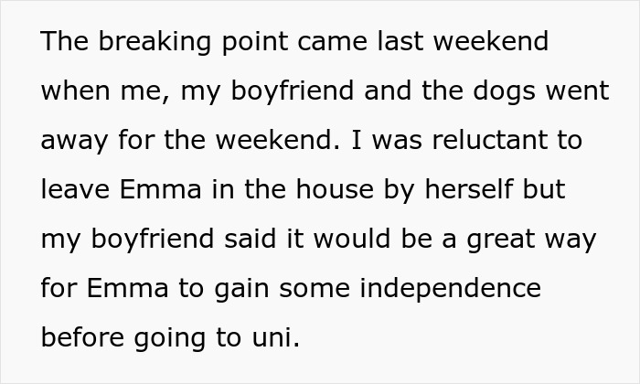 Text excerpt about a woman who agrees to a temporary houseguest and faces challenges including cleaning parties and missing payments. Text excerpt about a woman who agrees to a temporary houseguest and faces challenges including cleaning parties and missing payments.