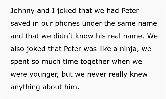 Text about friends calling two decades later, reminiscing about shared memories and unknown details from youth. Text about friends calling two decades later, reminiscing about shared memories and unknown details from youth.
