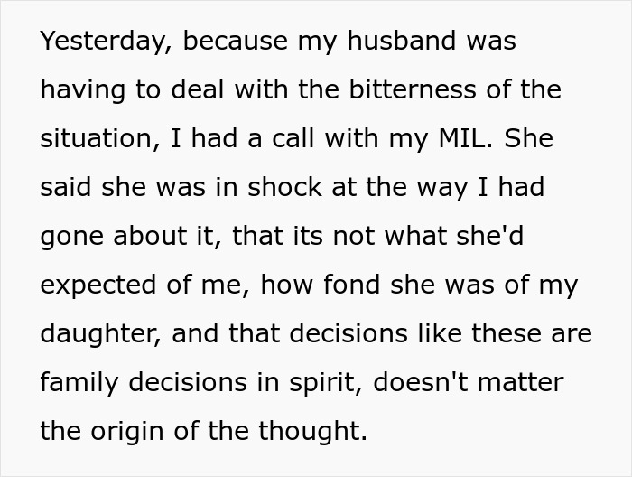 Text excerpt showing a woman explaining to her mother-in-law about family decisions regarding baby&rsquo;s name origins.
