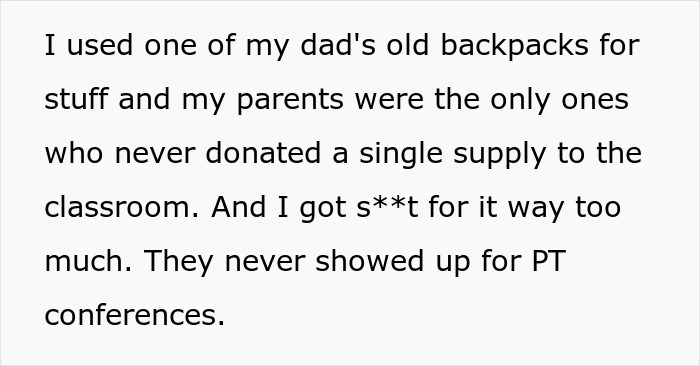 Alt text: Text about parents neglecting their kids by not supporting school or attending parent-teacher conferences. - 6
