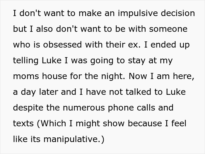 Text about wanting to divorce husband due to obsession with his ex, feeling manipulated by phone calls and texts. Text about wanting to divorce husband due to obsession with his ex, feeling manipulated by phone calls and texts.