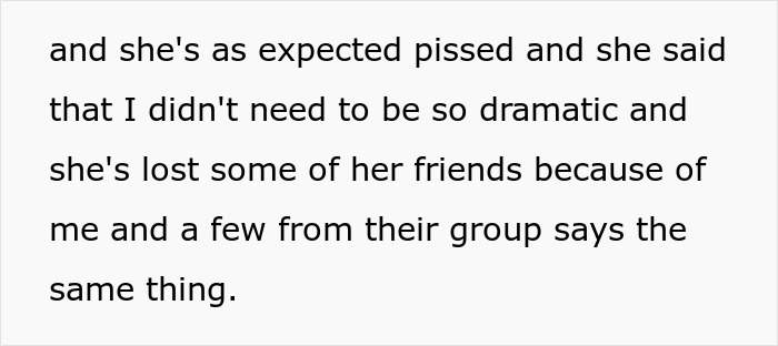 Text excerpt discussing a friend-wife drunk hookup causing drama and loss of friendships among their social group. Text excerpt discussing a friend-wife drunk hookup causing drama and loss of friendships among their social group.