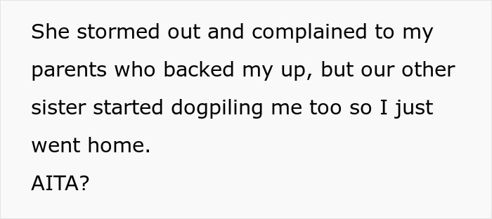 Text excerpt discussing a mom traveling with kids on a long flight and a sibling giving a reality check.