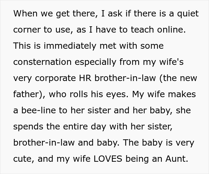 Man expresses frustration as wife humiliates husband by unleashing years of resentment during unwanted trip with family.