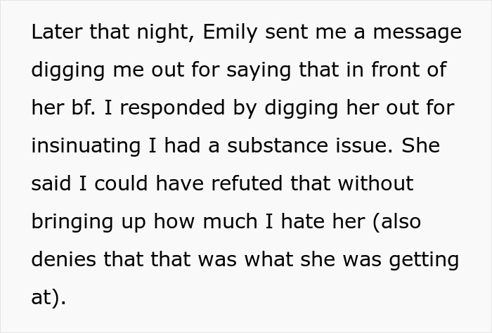 Text message exchange showing conflict in a family, highlighting person telling half-sister they ran away sparking fallout. Text message exchange showing conflict in a family, highlighting person telling half-sister they ran away sparking fallout.
