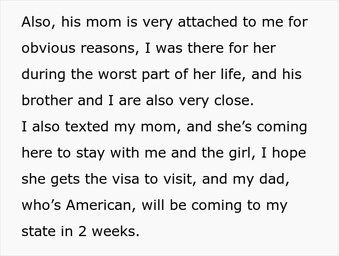 Text excerpt describing family attachment and upcoming visits amid a woman&rsquo;s life turned upside down situation.