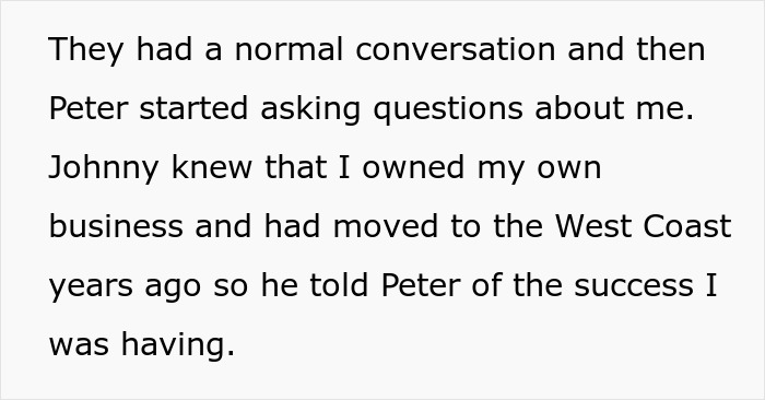 Text excerpt describing a friends call two decades later, sharing life updates and business success. Text excerpt describing a friends call two decades later, sharing life updates and business success.