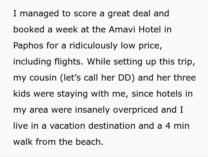 Cousin Tells Woman To Cover $4,000 Family Vacation, Labels Her Selfish When She Refuses Cousin Tells Woman To Cover $4,000 Family Vacation, Labels Her Selfish When She Refuses