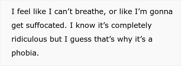 Claustrophobic woman struggling to breathe and feeling suffocated after husband&rsquo;s prank causes distress and tears.
