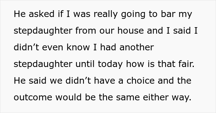 Text about man surprising wife with bonus stepdaughter at home, causing anger and family tension over quiet life promise.