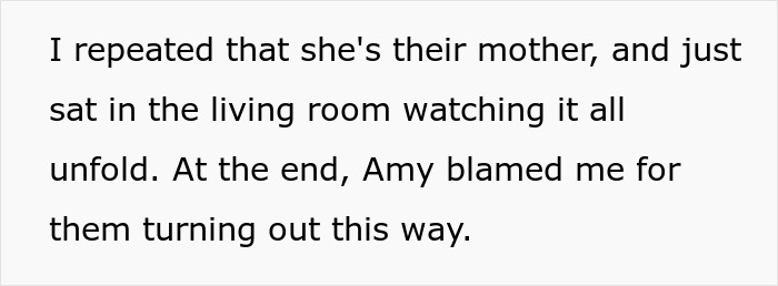 Text excerpt showing a woman reflecting on being blamed for her cousin’s kids after being forced to babysit. Text excerpt showing a woman reflecting on being blamed for her cousin’s kids after being forced to babysit.
