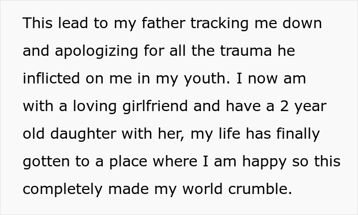 Woman&rsquo;s old fight with stepsister causes her to cut all ties with family, seeking happiness with new life and love.