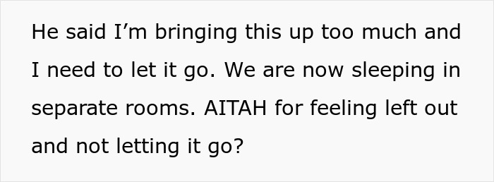Screenshot of text discussing feeling left out after boyfriend told friends she couldn&rsquo;t join couples trip without asking her.