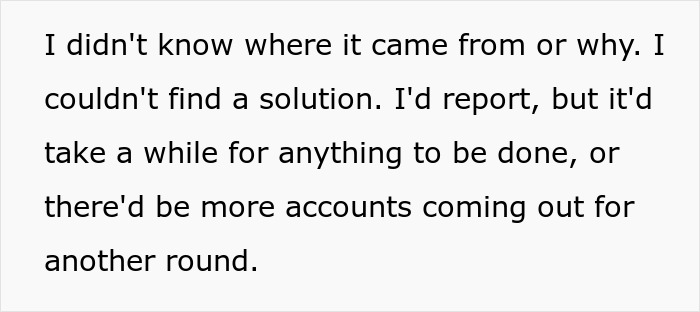 Text excerpt discussing frustration over untraceable cyber-bullying and lack of immediate solutions. - 9