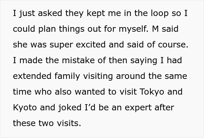 Text excerpt about a woman feeling excluded by friends on trips and expressing frustration about not being included. Text excerpt about a woman feeling excluded by friends on trips and expressing frustration about not being included.