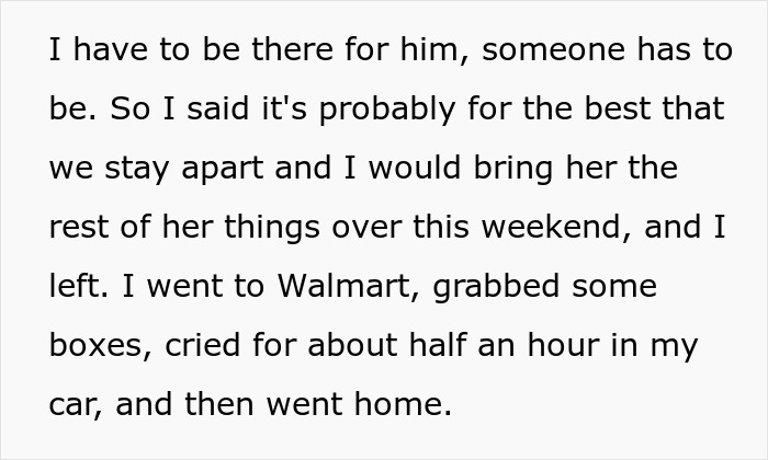 Text excerpt showing a father supporting his gay son after a difficult family conflict and separation.