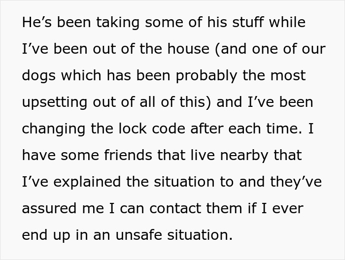 Text excerpt describing a woman changing lock codes and feeling upset after finding a mysterious sock at home.