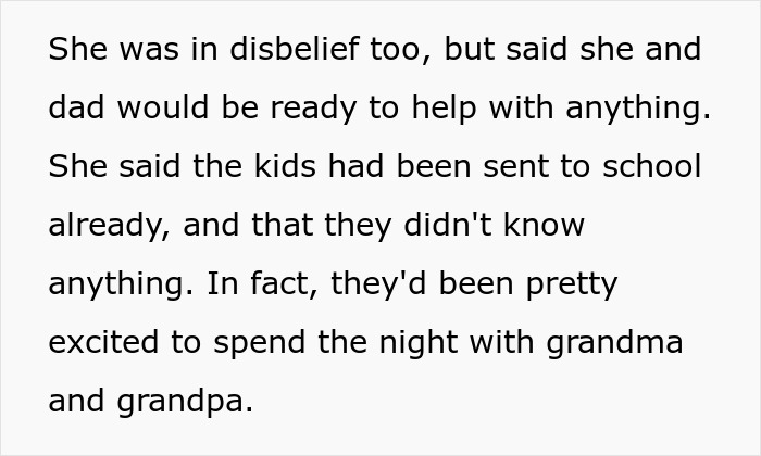 Text excerpt describing disbelief and readiness to help, related to wife accuses husband of domestic violence.