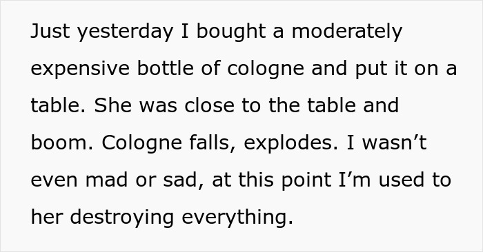 Text describing a guy at his breaking point with clumsy girlfriend who keeps destroying his stuff and belongings.