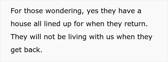 Text about house lined up for return, mentioning woman agrees to temporary houseguest and missing payments. Text about house lined up for return, mentioning woman agrees to temporary houseguest and missing payments.