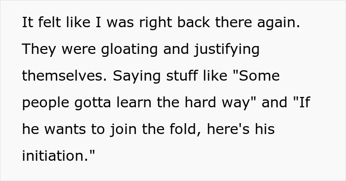 Text describing a man learning his wife’s family secretly cyber-bullied him and banning them from seeing his son. - 12