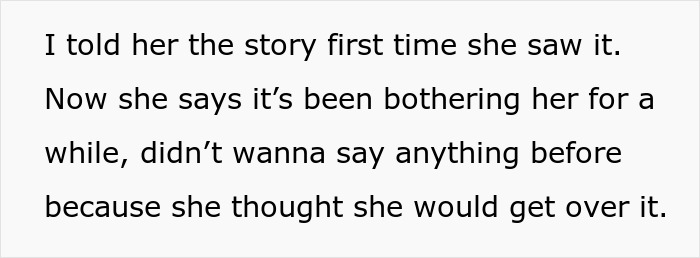 Text on white background about a man refusing to remove tattoo of his late son's name causing girlfriend distress.