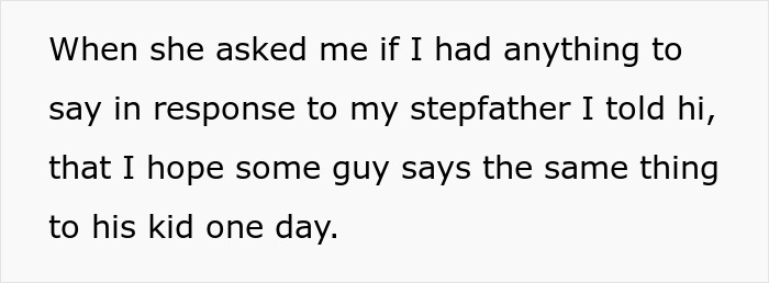 Text on a white background showing a message about a guy trying to become his teen stepson's real dad but facing rejection. - 14