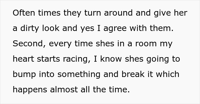 Text about guy at his breaking point with clumsy girlfriend who keeps damaging his belongings and causing chaos.