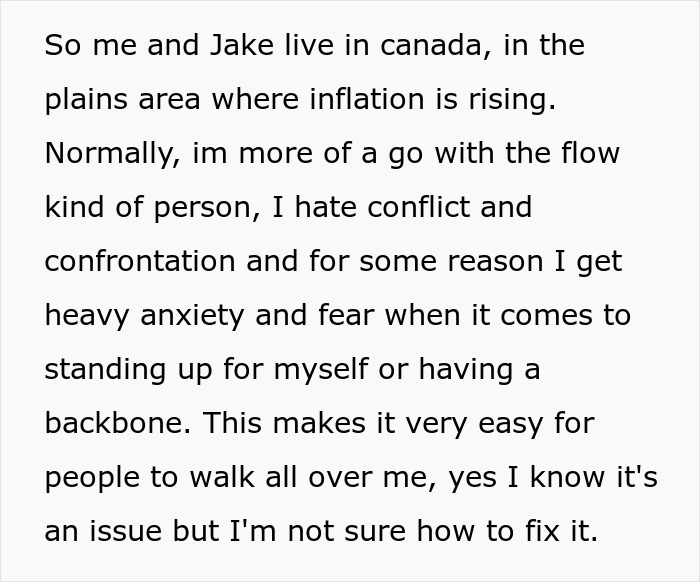 Text excerpt discussing anxiety and conflict avoidance in Canada, related to roommates refusing to return AC amid illegal activities.