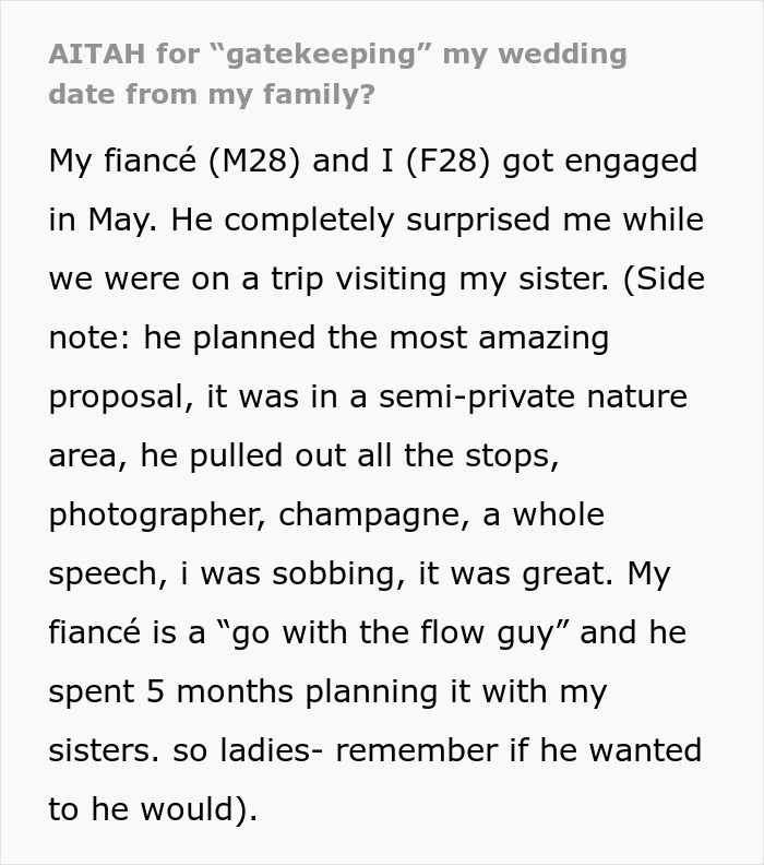 Text conversation about a bride cutting mom off from key wedding plans after turning the proposal into a family update. Text conversation about a bride cutting mom off from key wedding plans after turning the proposal into a family update.