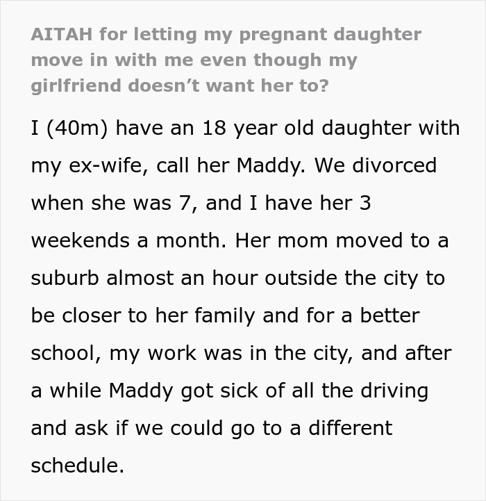 Pregnant daughter moving back home causes tension as girlfriend lays down ultimatum with caring dad involved.