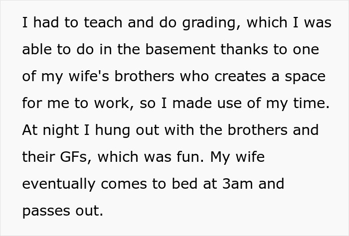 Text excerpt about husband&rsquo;s activities during trip, highlighting wife humiliating husband by unleashing resentment.