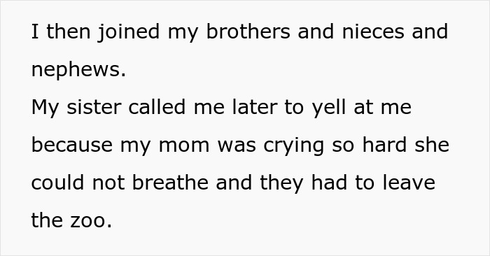 Text about a lady calling son disgusting for carrying pads and her teary reaction when called a dinosaur.