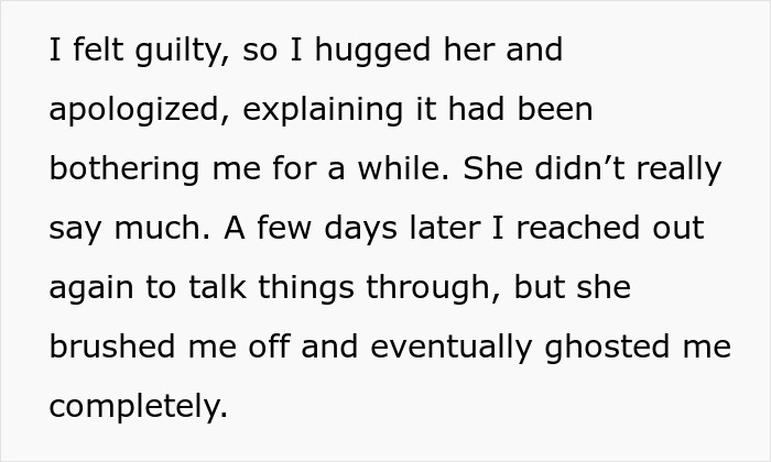 Text describing a woman sick of her coworker helping herself to her food, reaching a boiling point on her birthday.