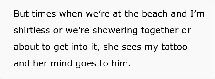 Man sharing his experience about girlfriend reacting to his tattoo of his late son&rsquo;s name during intimate moments.