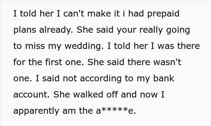 Text message excerpt about missing daughter&rsquo;s failed wedding after shelling out $22,500 and choosing to hang out with friends.