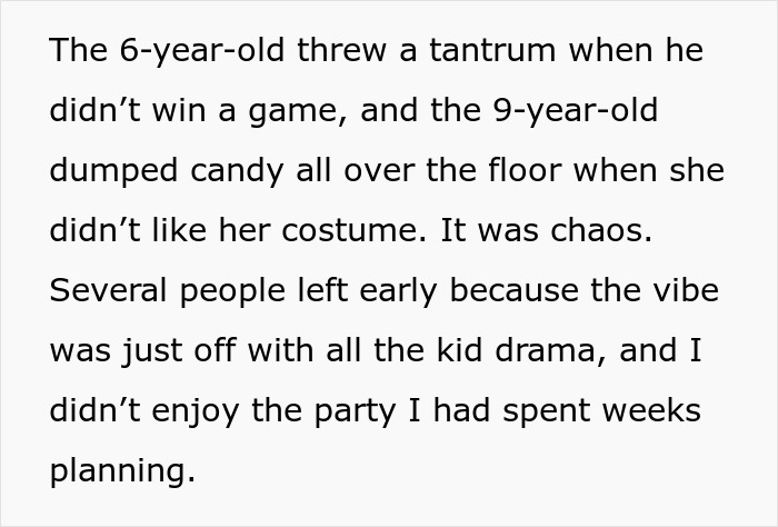 Alt text: Mom refuses to leave kids home for Halloween party, encounters chaos and an empty house instead. - 4