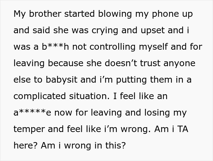 Text from a message about a postpartum lady causing tension while helping with triplets, questioning if she is wrong. Text from a message about a postpartum lady causing tension while helping with triplets, questioning if she is wrong.