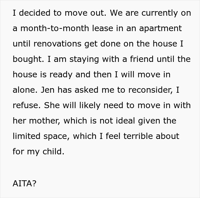 Text post about a man giving his pregnant girlfriend an ultimatum due to insecurities affecting their relationship.