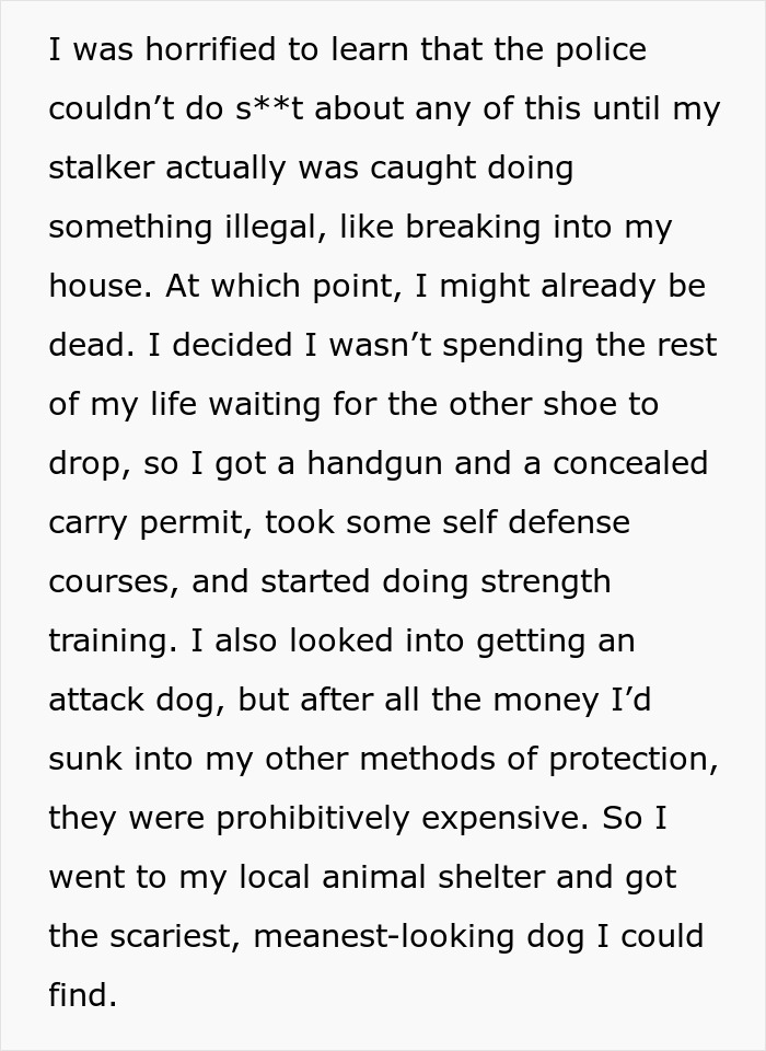 Woman discusses protecting herself from stalker with an attack dog labeled too dangerous to be around kids from animal shelter. Woman discusses protecting herself from stalker with an attack dog labeled too dangerous to be around kids from animal shelter.